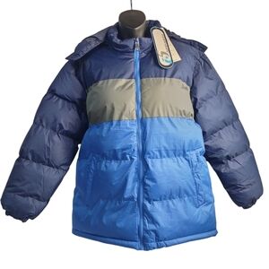 i5 Apparel Boy's Puffer Jacket Outdoor Snow Coat Removable Hood Size Large NWT